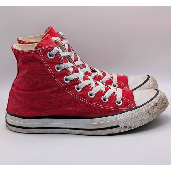 Converse Red Women's Size 8 Mens Size 6 Chuck Taylor All Star High Top Shoes - Picture 2 of 7